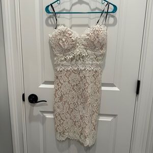 White Lace Embroidered Dress